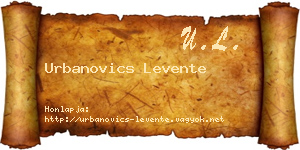 Urbanovics Levente névjegykártya