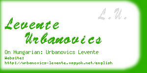 levente urbanovics business card